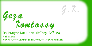 geza komlossy business card